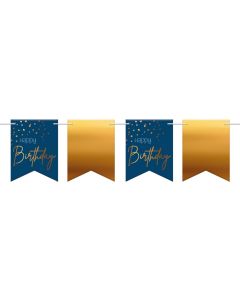 FESTONE BANDIERINE HAPPY BIRTHDAY BLU/ORO