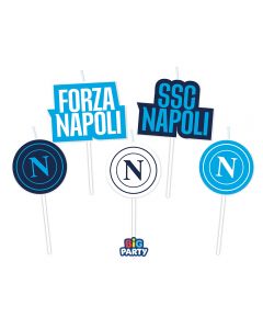 5 CANDELINE PICKS DEL NAPOLI  8 cm SSC Napoli 
