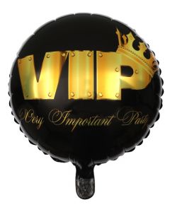 PALLONCINO MYLAR VIP PARTY BLACK & GOLD