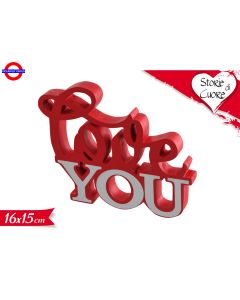  DECORAZIONE LEGNO LOVE YOU CM.16X15  LV