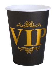BICCHIERI VIP PARTY BLACK & GOLD PZ.10