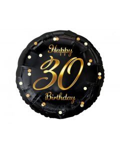 PALLONCINO MYLAR 18" HAPPY 30 BLACK