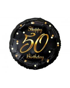 PALLONCINO MYLAR 18" HAPPY 50 BLACK
