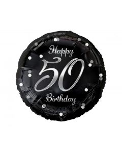 PALLONCINO MYLAR 18" HAPPY 50 SILVER