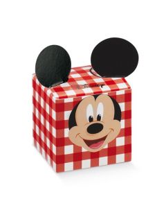 SCATOLINA CUBO MICKEY'S PARTY ROSSO 5x5x5cm PZ.10