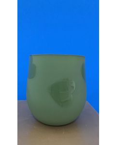 VASO IN VETRO VERDE OLIVA SYROS D.13CM H 14CM