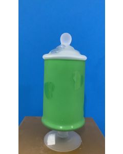 AMPOLLA IN VETRO CILINDRICA VERDE D.14 H 35CM