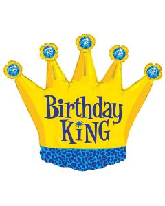 PALLONCINO MYLAR SUPERSHAPE CORONA BIRTHDAY KING