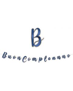 FESTONE BUON COMPLEANNO BLUE GOLD