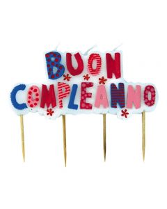 CANDELINA PICKS BUON COMPLEANNO MULTI ROSA PZ. 1