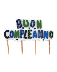 CANDELINA PICKS BUON COMPLEANNO MULTI CELESTE PZ. 1