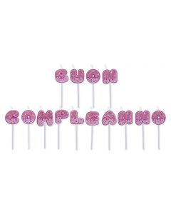 SET CANDELINE PICKS MAXI BUON COMPLEANNO CAKE ROSA
