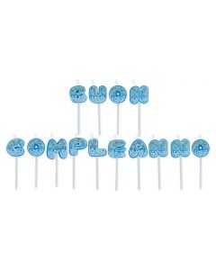 SET CANDELINE PICKS MAXI BUON COMPLEANNO CAKE CELESTE