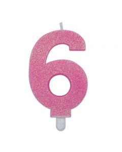 CANDELINA NUMERICA SWEETY GLITTER N.6