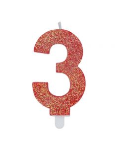 CANDELINA NUMERICA SWEETY GLITTER N.3