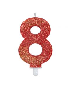 CANDELINA NUMERICA SWEETY GLITTER N.8