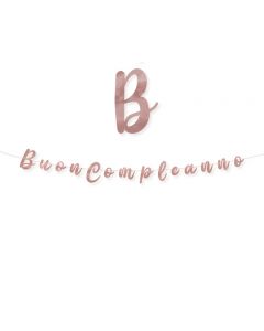 FESTONE BUON COMPLEANNO ROSA GOLD