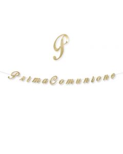 FESTONE SCRITTA PRIMA COMUNIONE GOLD