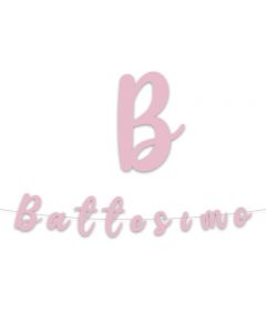 FESTONE BATTESIMO ROSA PASTELLO