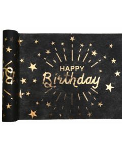 RUNNER DA TAVOLO HAPPY BIRTHDAY GOLD/ BLACK