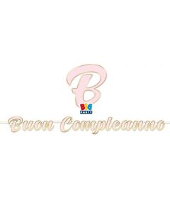 FESTONE MAXI BUON COMPLEANNO CHIC ROSA 600x25cm.