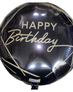 PALLONCINO MYLAR 18" HAPPY BIRTHDAY BLACK
