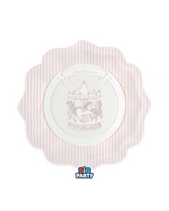 6 Piatti Ø 25 cm BATTESIMO CARILLON Rosa