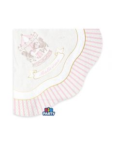 16 TOVAGLIOLI  33x33 cm Battesimo Carillon Rosa