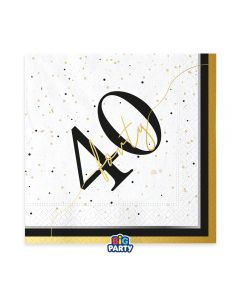 16 Tovaglioli 33 x 33 Happy Birthday Prestige 40