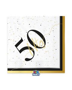 16 Tovaglioli 33 x 33 Happy Birthday Prestige 50