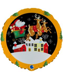PALLONCINO MYLAR 18" SANTA IN SLEIGH