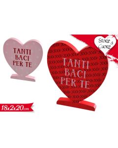 DECORAZIONE DA TAVOLO CUORE "TANTI BACI PER TE" LV 783020