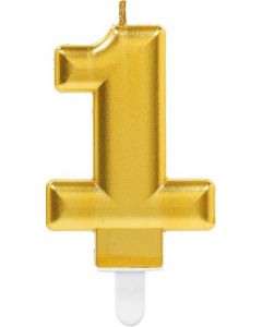 CANDELA NUMERALE SATINATA ORO 