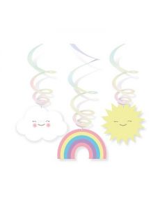 DECORAZIONI A GIRANDOLA RAINBOW AND CLOUD PZ.6
