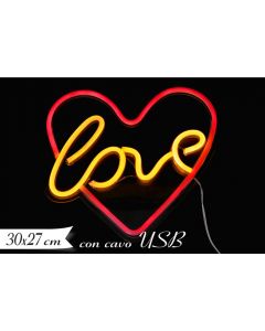 DECORAZIONE LUMINOSA CUORE CON SCRITTA LOVE LV 802201