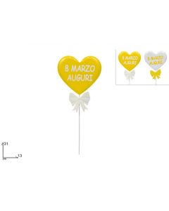 SPILLONE CUORE 31CM IN LATTA FESTA DELLA DONNA