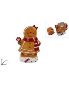 BARATTOLO IN CERAMICA OMINO DI NATALE 27CM 