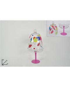 ALZATINA IN VETRO OVALE COLORATA 32CM 