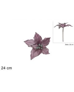 STELO FIORE NATALIZIO ROSA 20CM