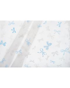 BUSTINE TRASPARENTI FIOCCHI BIANCO/CELESTE 9 X 12,5CM PZ.50