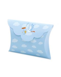 SCATOLINA BUSTA CICOGNA CELESTE 10x8x3cm PZ.25