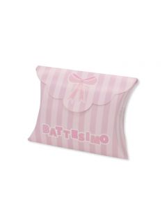 SCATOLINE BUSTA BATTESIMO TEDDY ROSA 10x8x3cm PZ.25