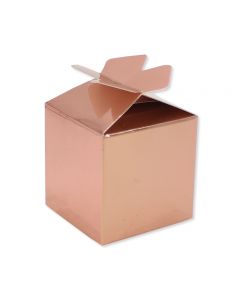 SCATOLINE CUBETTO FIOCCO ROSE GOLD METALLIC 5x5x5cm PZ.25
