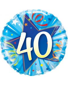 FOIL 40 ANNI CELESTE 18"
