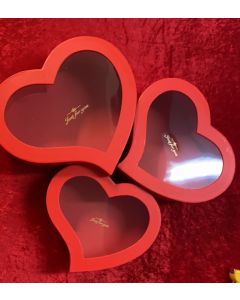 SET SCATOLE CUORE CON COPERCHIO TRASPARENTE PZ.3 LV