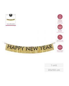 FESTONE HAPPY NEW YEAR ORO E NERO 15MT