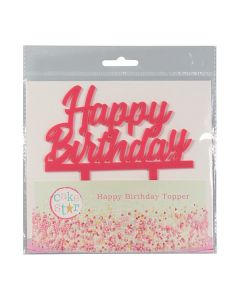 CAKE TOPPER PINK HAPPY BIRTHDAY