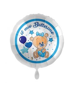 PALLONCINO DF MYLAR 18" IL MIO BATTESIMO ORSETTO CELESTE