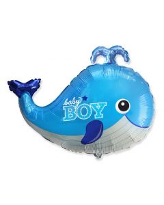 PALLONCINO MYLAR SUPERSHAPE 36" BALENA BABY BOY