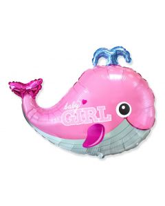PALLONCINO MYLAR SUPERSHAPE 36" BALENA BABY GIRL